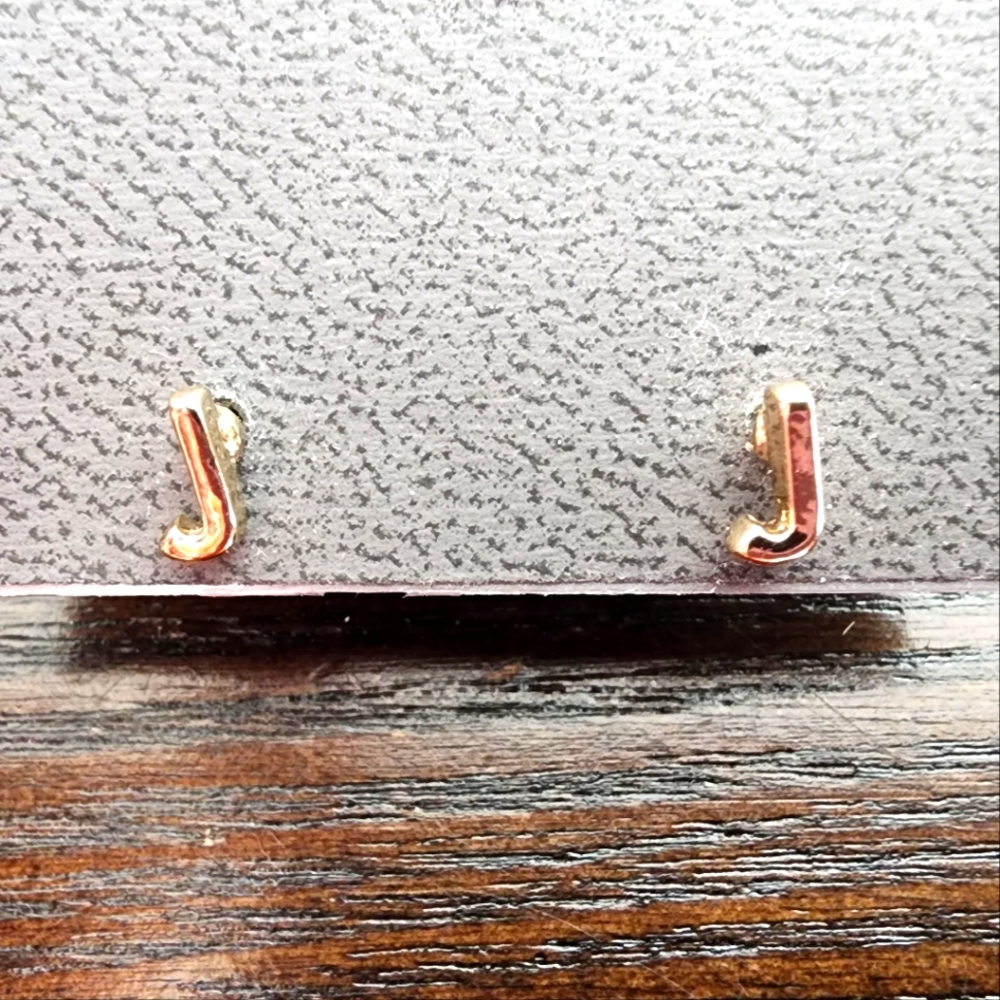 Gold 'J' Earrings